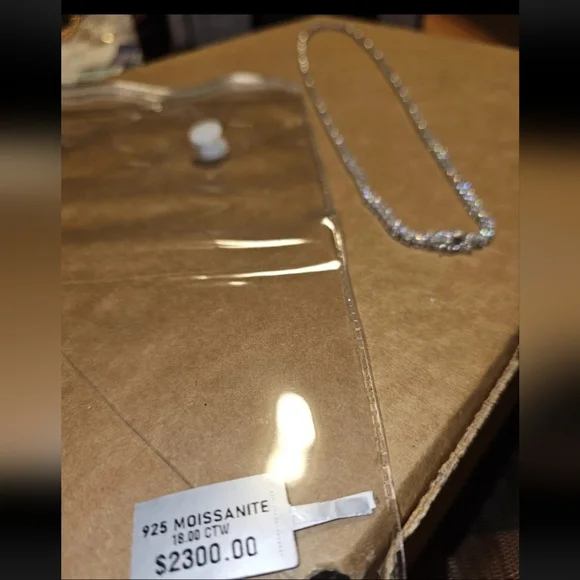 18 CTW VVS1 MOISSANITE TENNIS NECKLACE 3MM S925